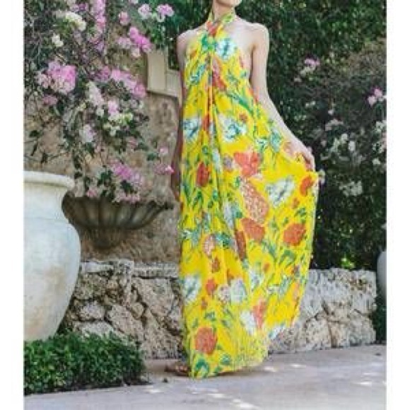Cara Cara Yellow Floral Dress - Picture 1 of 8